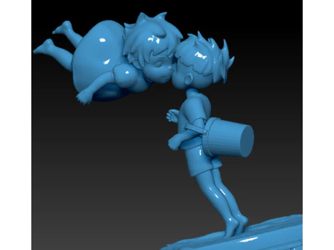 Ponyo and Sasuke 3D Print Model