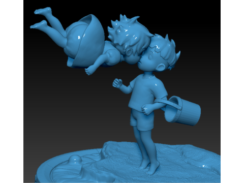 Ponyo and Sasuke 3D Print Model