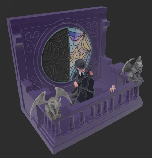 Wednesday Addams 3D Baskı Modeli .c4d .max .obj .3ds .fbx .stl .blend 
