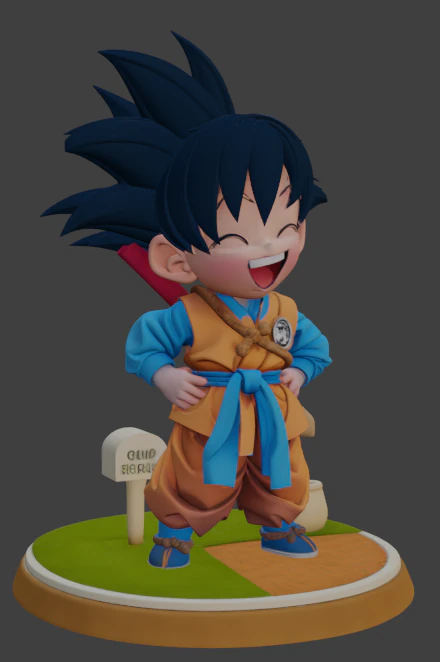 Goku Daima 3D Print Model .c4d .max .obj .3ds .fbx .stl .blend 