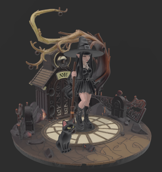 Teen Witch 3D प्रिंट मॉडल .c4d .max .obj .3ds .fbx .stl .blend