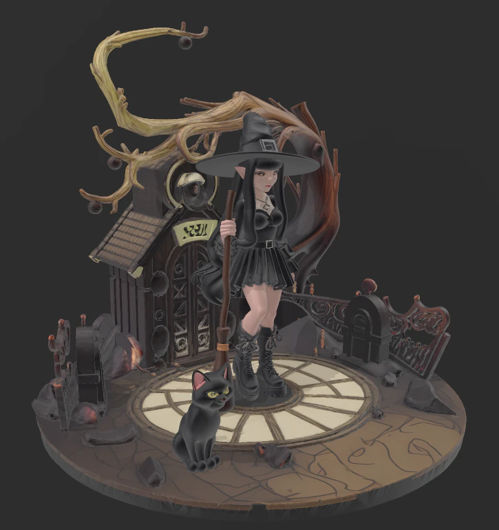 Teen Witch 3D Print Model .c4d .max .obj .3ds .fbx .stl .blend 