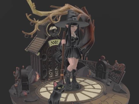 Bruxa adolescente Modelo de Impressão 3D