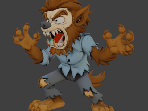 Wolfman Toon Modelo de Impressão 3D