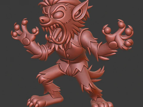 Wolfman Toon 3D Print Model