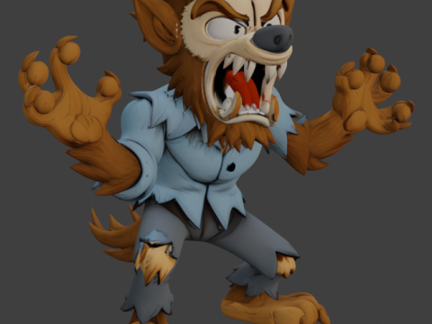 Wolfman Toon 3D printmodel