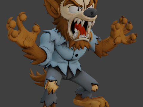 Wolfman Toon 3D Print Model