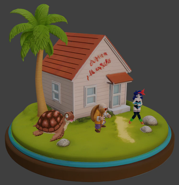 Kame House 3D Print Model .c4d .max .obj .3ds .fbx .stl .blend 
