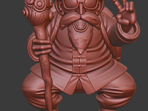 Master Roshi and Turtle - Dragon Ball 3D Print Model