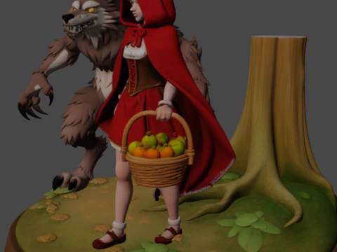 Red Reding Hood 3D Print Model