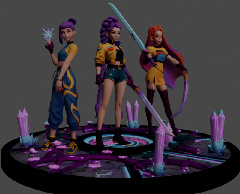 K-Pop Demon Hunters 3D Print Model .c4d .max .obj .3ds .fbx .stl .blend 