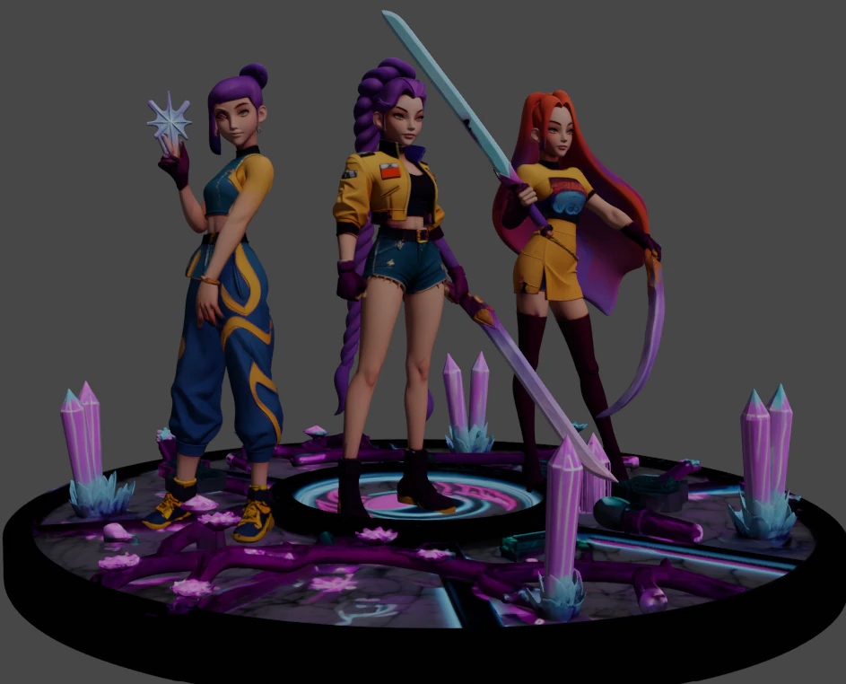 K-Pop Demon Hunters 3D Print Model .c4d .max .obj .3ds .fbx .stl .blend 