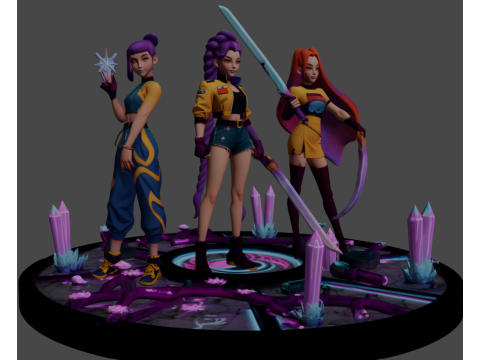 K-Pop Demon Hunters 3D प्रिंट मॉडल