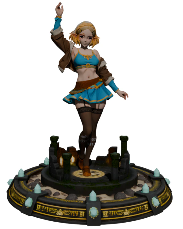 Zelda 3D Print Model .c4d .max .obj .3ds .fbx .stl .blend 