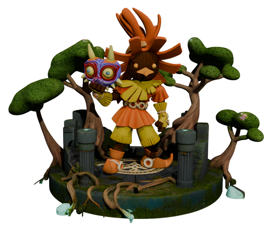 Skull Kid 3D Print Model .c4d .max .obj .3ds .fbx .stl .blend