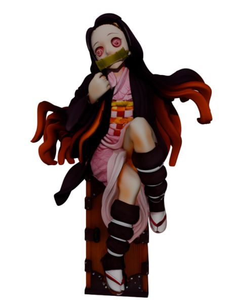 Nezuko Kamado 3D 打印模型 .c4d .max .obj .3ds .fbx .stl .blend