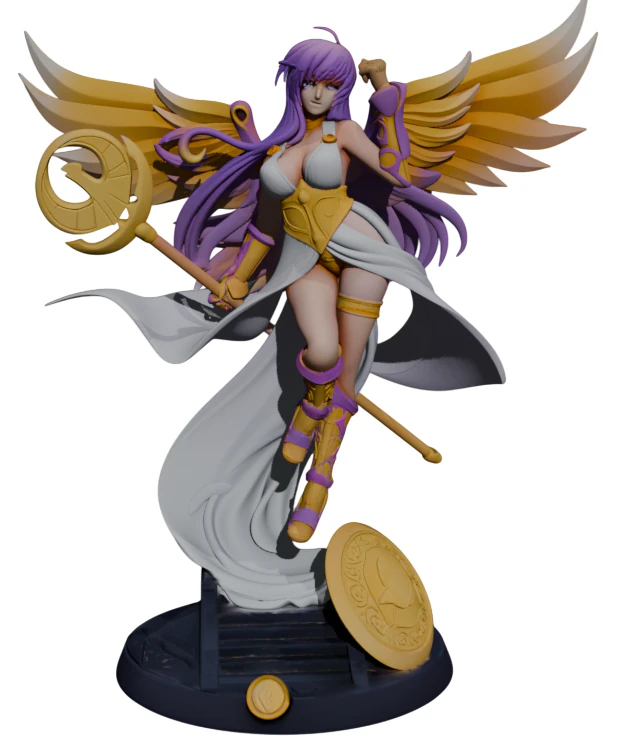Atena - Saint Seiya 3D Print Model .c4d .max .obj .3ds .fbx .stl .blend 