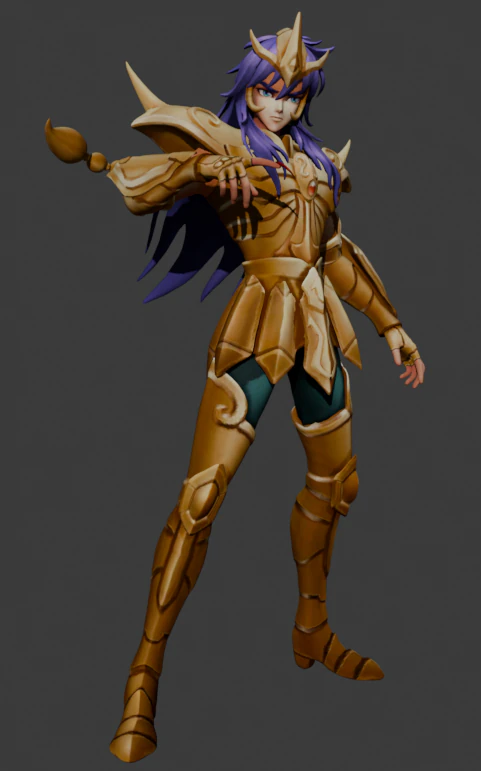 Milo de Escorpio - Saint Seiya 3D Print Model .c4d .max .obj .3ds .fbx .stl .blend 