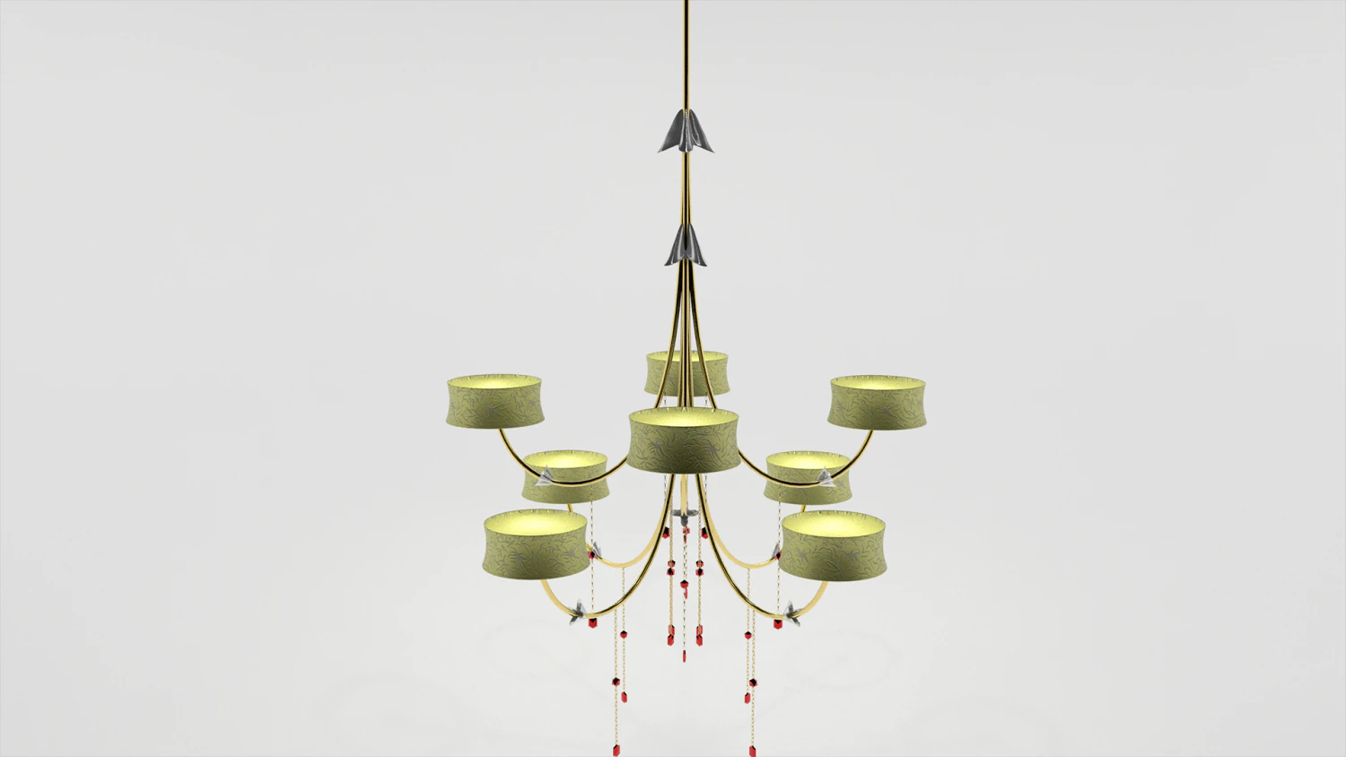 golden chandelier 3D Model .c4d .max .obj .3ds .fbx .stl .blend 