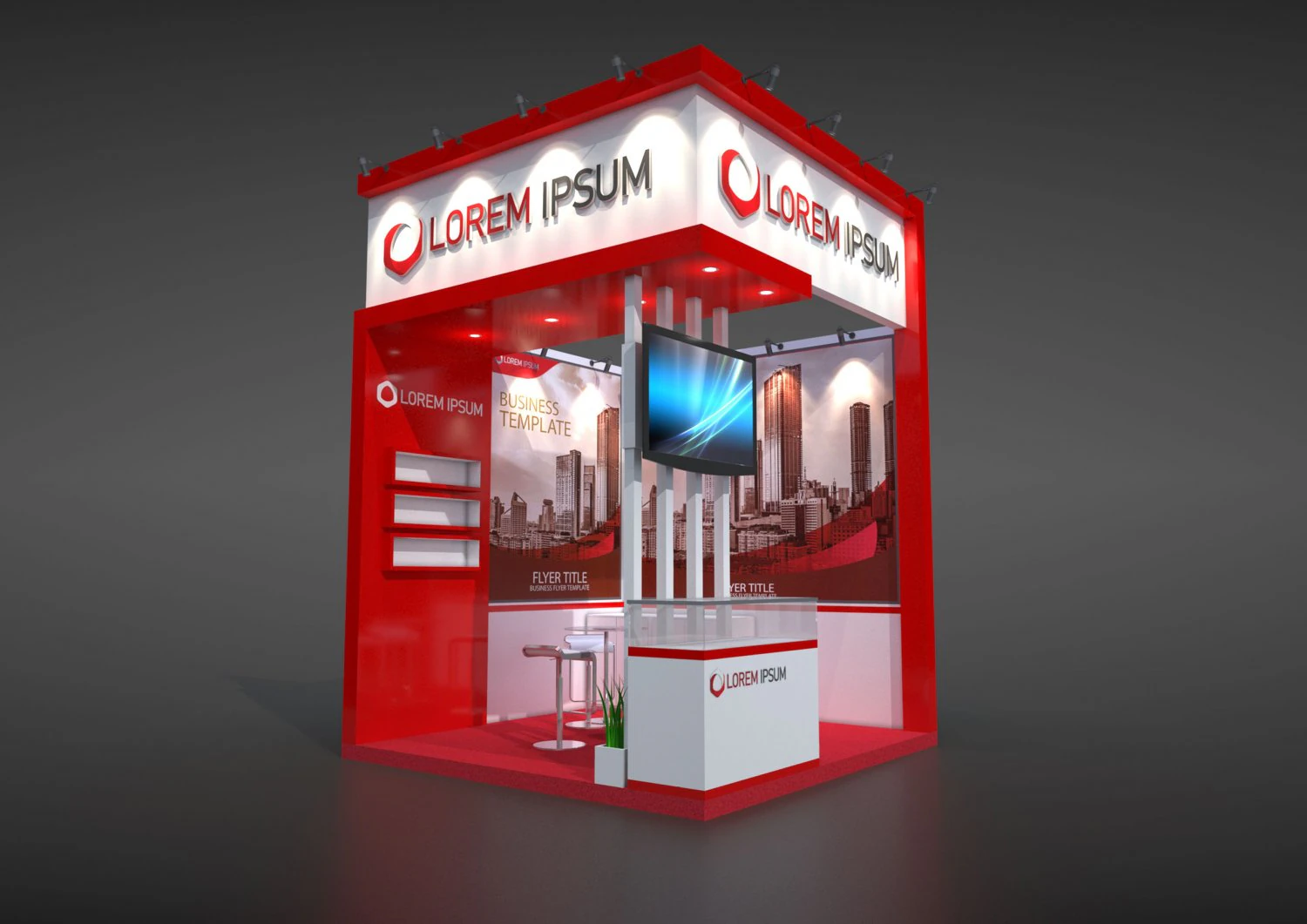 exhibition stand ms 3D Model .c4d .max .obj .3ds .fbx .stl .blend