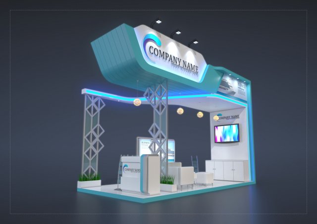 exhibition stand pr 3D Model .c4d .max .obj .3ds .fbx .stl .blend 