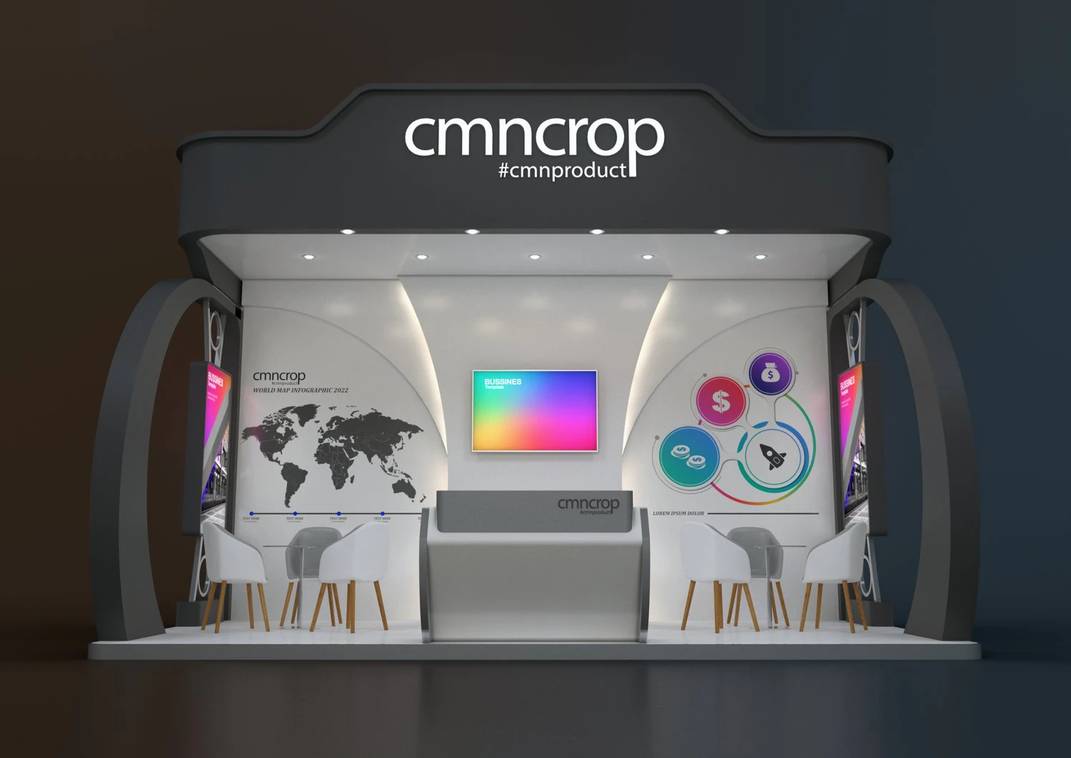 exhibition stand kkp 18 sqm 3D Model .c4d .max .obj .3ds .fbx .stl .blend 