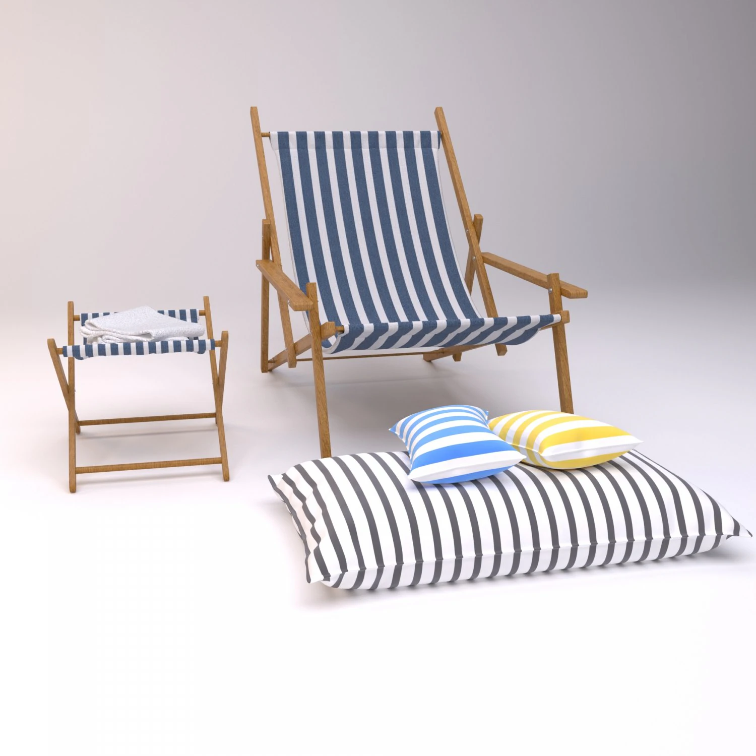 sling chair 3D Model .c4d .max .obj .3ds .fbx .stl .blend 