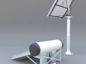 solar panel solar heater and wind turbine 3D Model