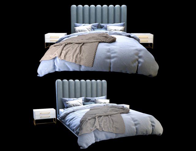 bed Model 3D .c4d .max .obj .3ds .fbx .stl .blend 