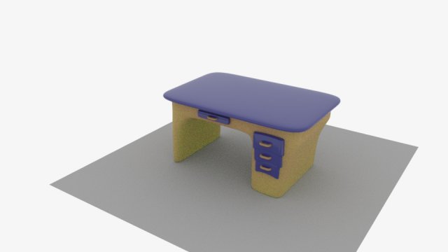 small desk 3D Модель .c4d .max .obj .3ds .fbx .stl .blend 
