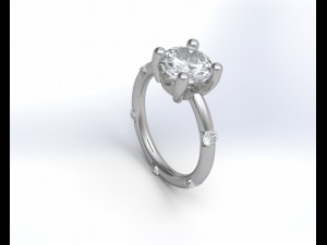 engagement ring 6 diamond 3D 모델