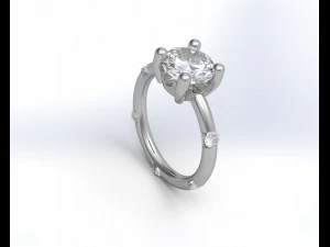 anello di fidanzamento 6 diamanti Modello 3D