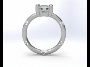 anello di fidanzamento 6 diamanti Modello 3D