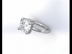 engagement ring 6 diamond 3D Model