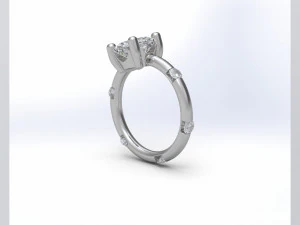 anello di fidanzamento 6 diamanti Modello 3D