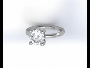 anello di fidanzamento 6 diamanti Modello 3D