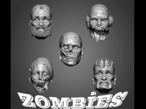 zombie heads 3D Print Model
