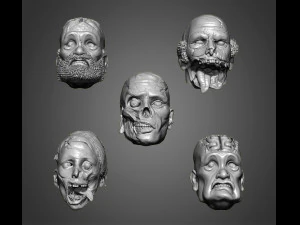 zombie heads 3D Print Model
