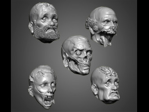 zombie heads 3Dプリントモデル