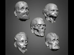 zombie heads 3D Print Model