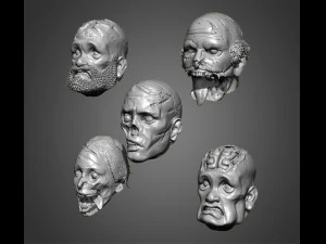 zombie heads 3D Print Model