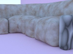 couch with pillows and a blanket 3D Model
