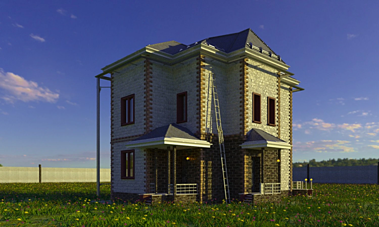 russian cottage from sunny krasnodar 3D Model .c4d .max .obj .3ds .fbx .stl .blend 