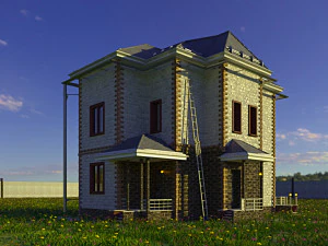 सनी क्रास्नोडार से रूसी कॉटेज 3D मॉडल