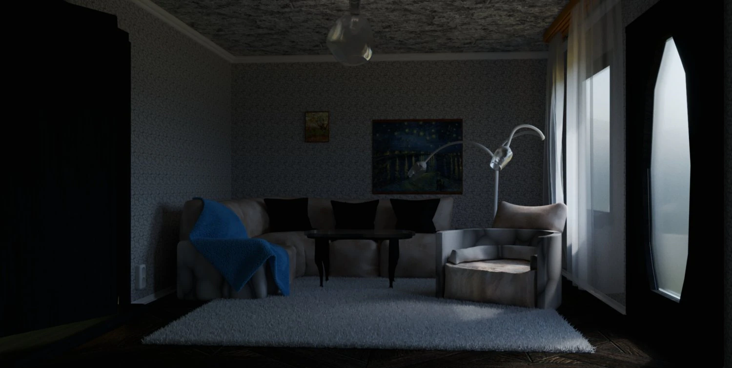 living room in a soft style 3D Model .c4d .max .obj .3ds .fbx .stl .blend 