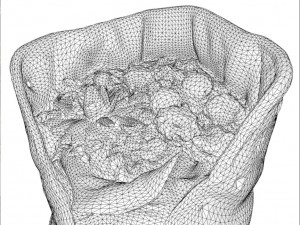 old boot with plants inside 3D Model