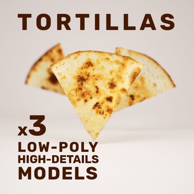 tortila pack low-poly Modelo 3D .c4d .max .obj .3ds .fbx .stl .blend 