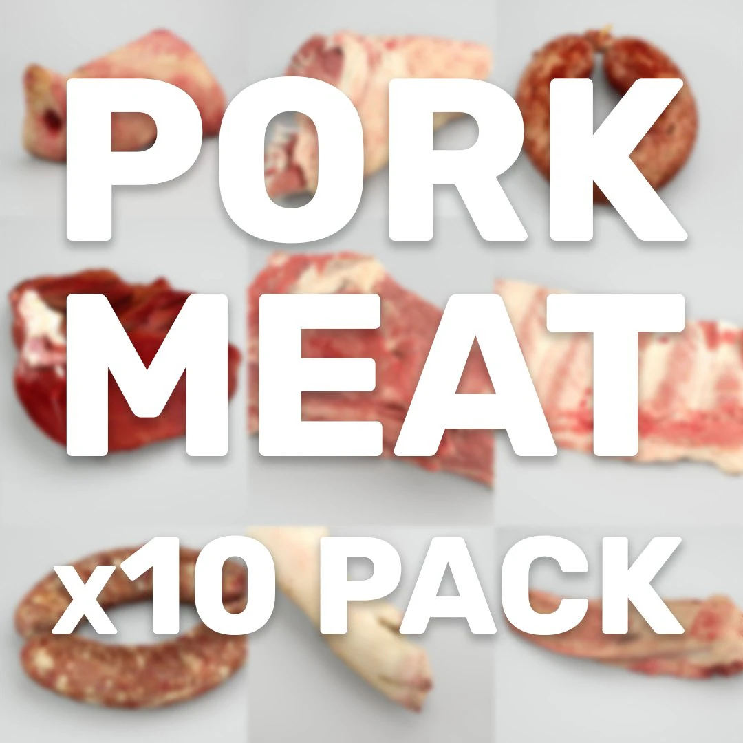 raw pork parts - x10 pack 3D Model .c4d .max .obj .3ds .fbx .stl .blend