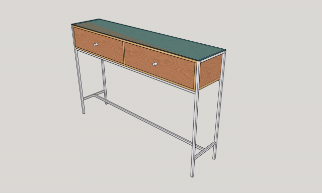 tableplywoodmetalglass Modelo 3D .c4d .max .obj .3ds .fbx .stl .blend 