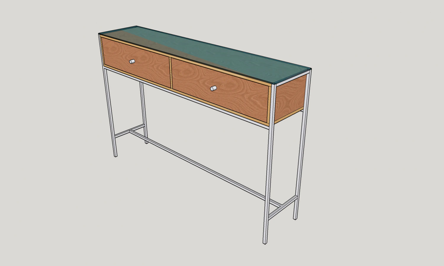 tableplywoodmetalglass 3D Model .c4d .max .obj .3ds .fbx .stl .blend